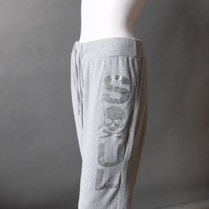 Soulcycle Grey Skull Logo Fleece Workout Pants M L